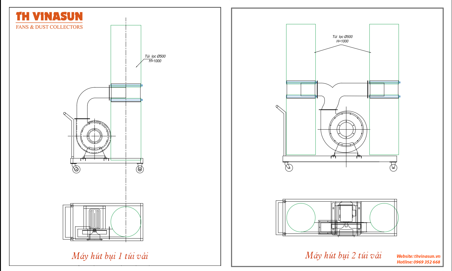 Bản vẽ kỹ thuật máy hút bụi di động