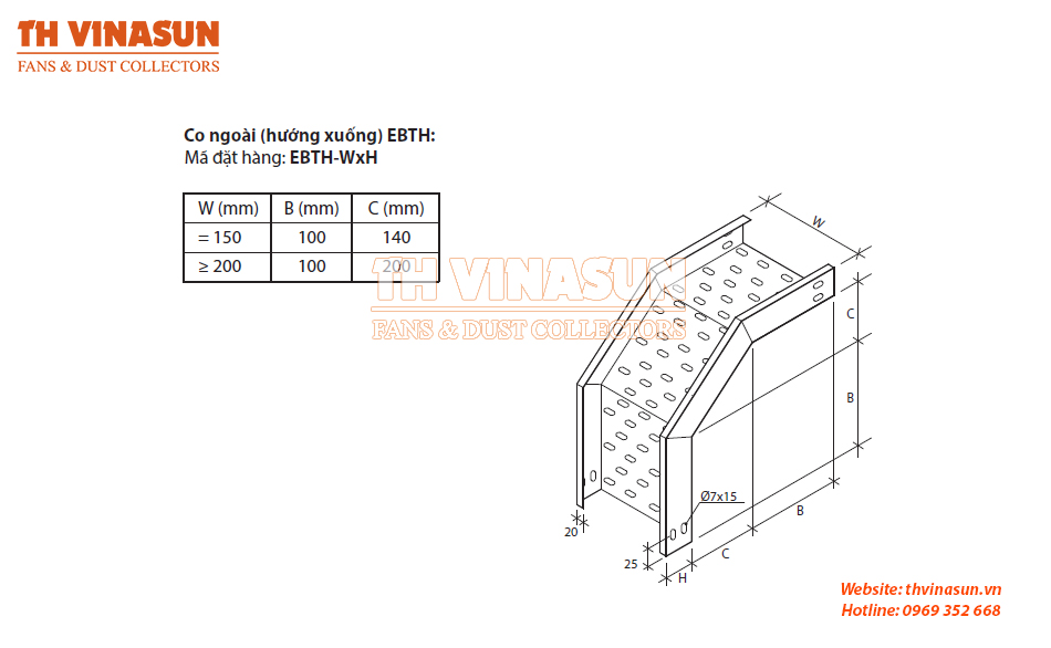 Thông số bản vẽ kỹ thuật co xuống máng cáp