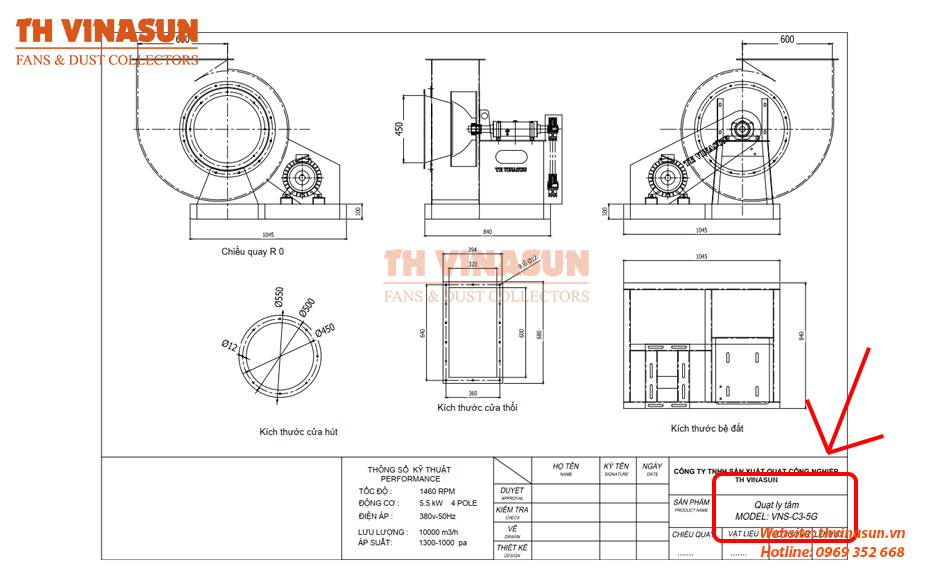 bản vẽ quạt ly tâm