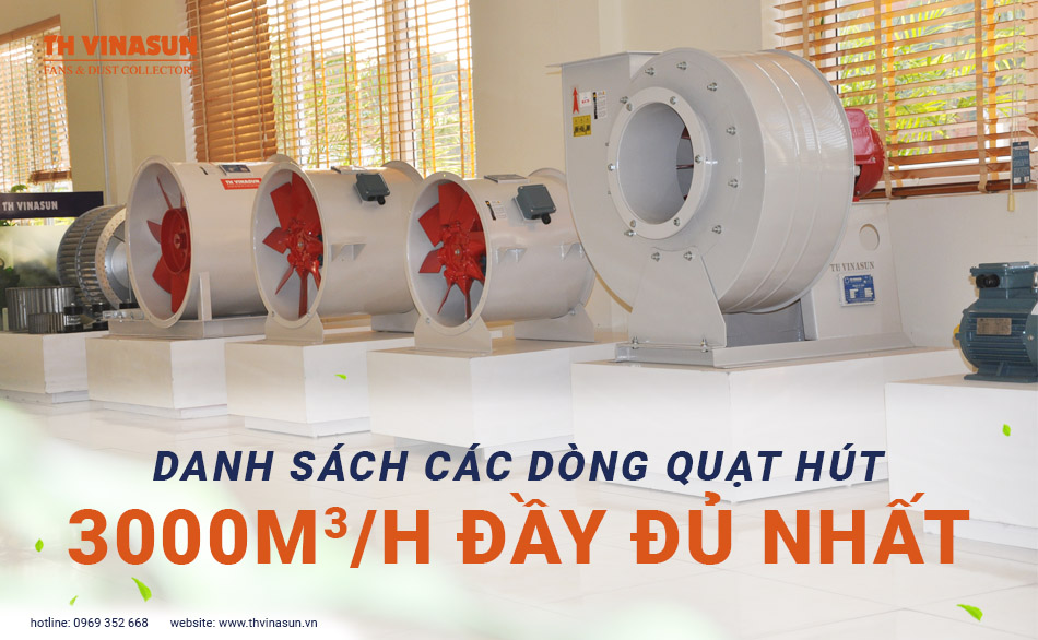 Danh sách các dòng quạt hút 3000m3/h đầy đủ nhất
