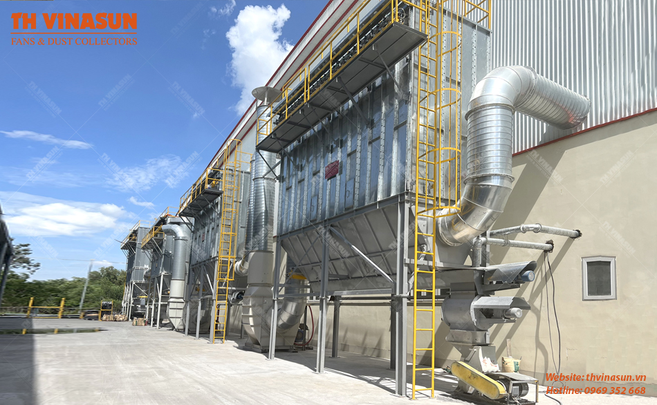 Hệ thống hút lọc bụi gỗ cho nhà máy sản xuất gỗ Tín An